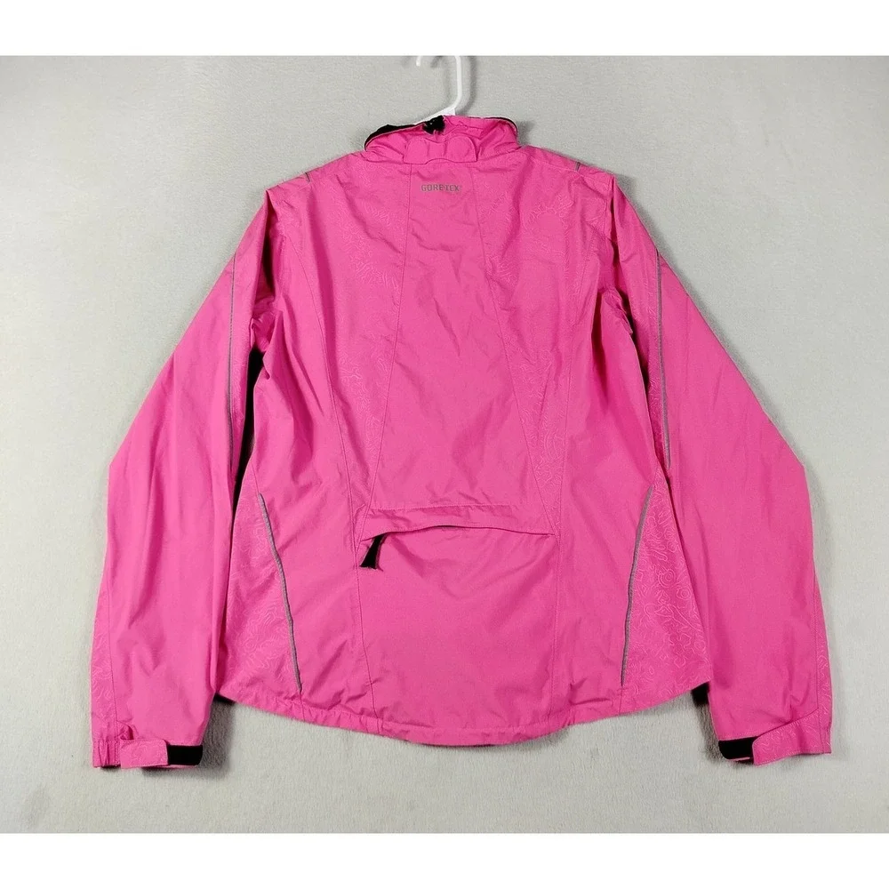Gore Bike Wear Jacket Womens Medium Pink GORE-TEX Cycling Windbreaker Reflective